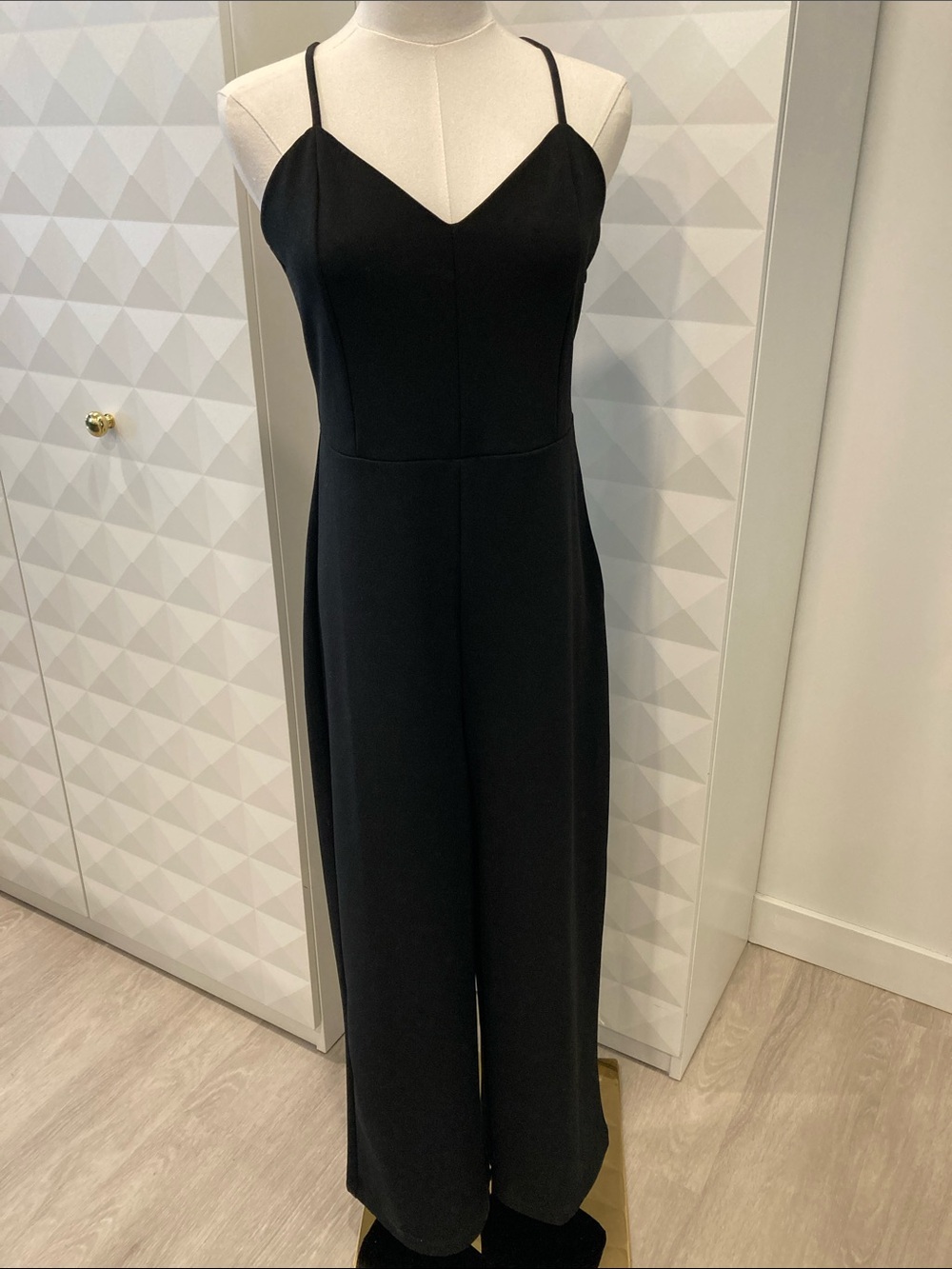 Leith Black Sleeveless Wide-Leg Jumpsuit